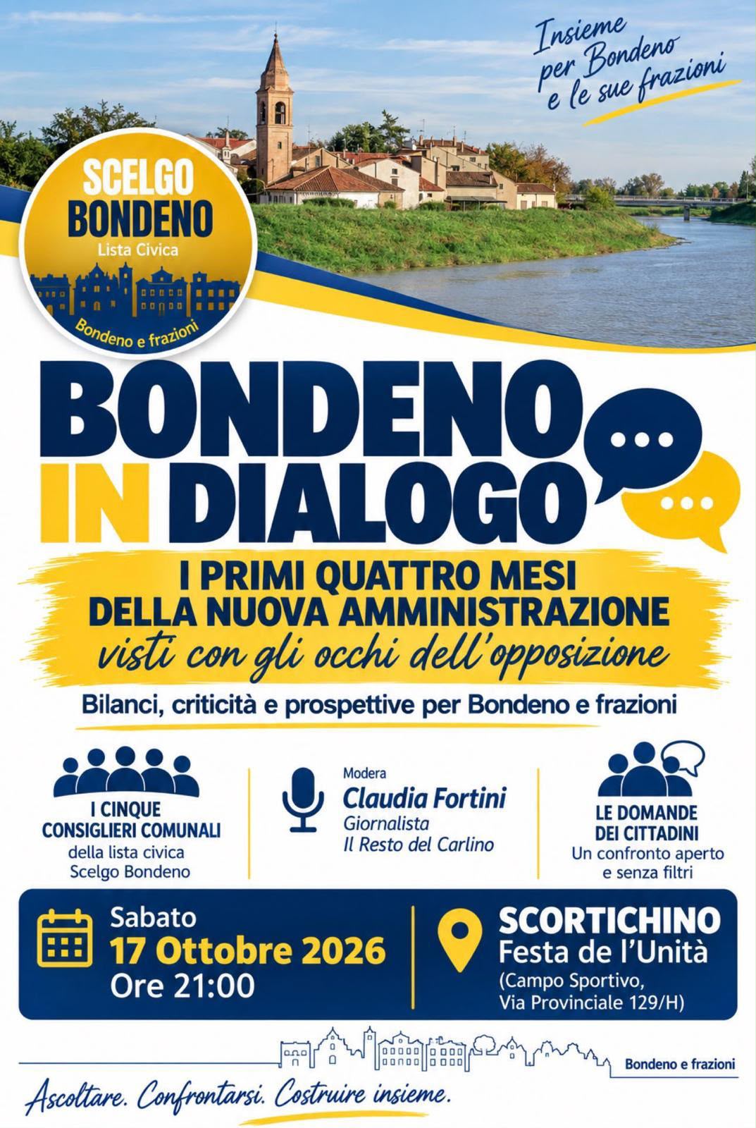 BONDENO in dialogo - I primi 4 mesi della nuova amministrazione visti con gli occhi dell'opposizione